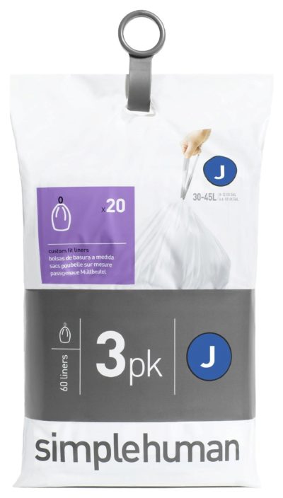 simplehuman - Bin Liner Code J 3 x 20 Pack 60 Liners